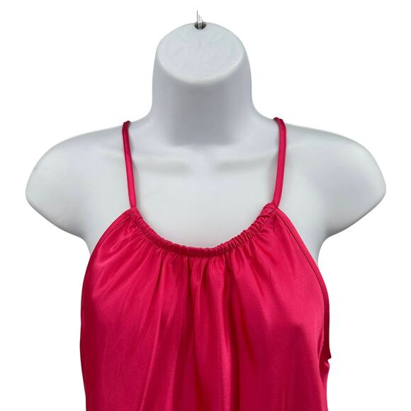 Nicole Miller Halter Tank Top Size S Pink Satin Scoop Neck Pullover Lightweight - Picture 3 of 9